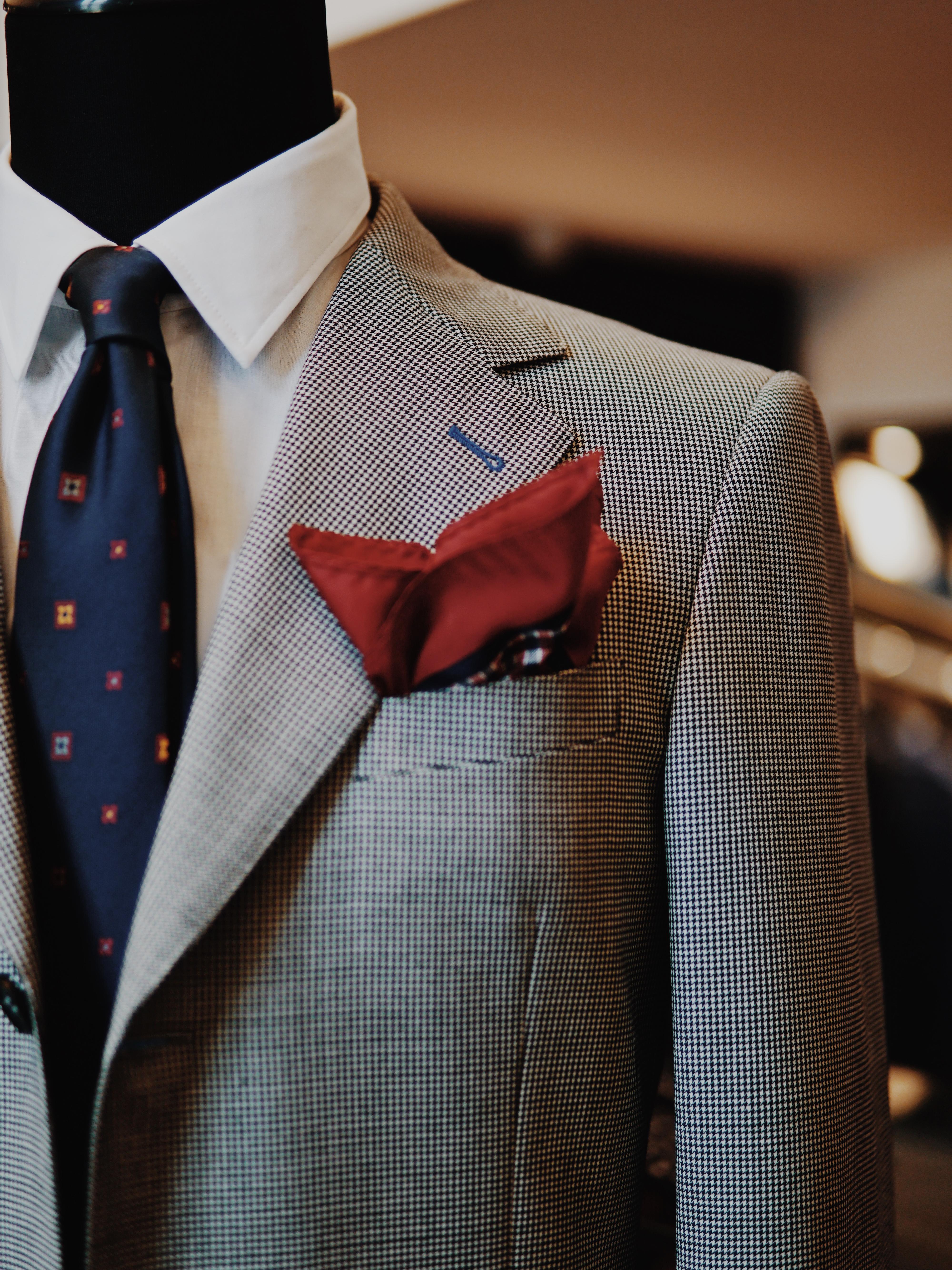 经典千鸟格英式定制男士西服