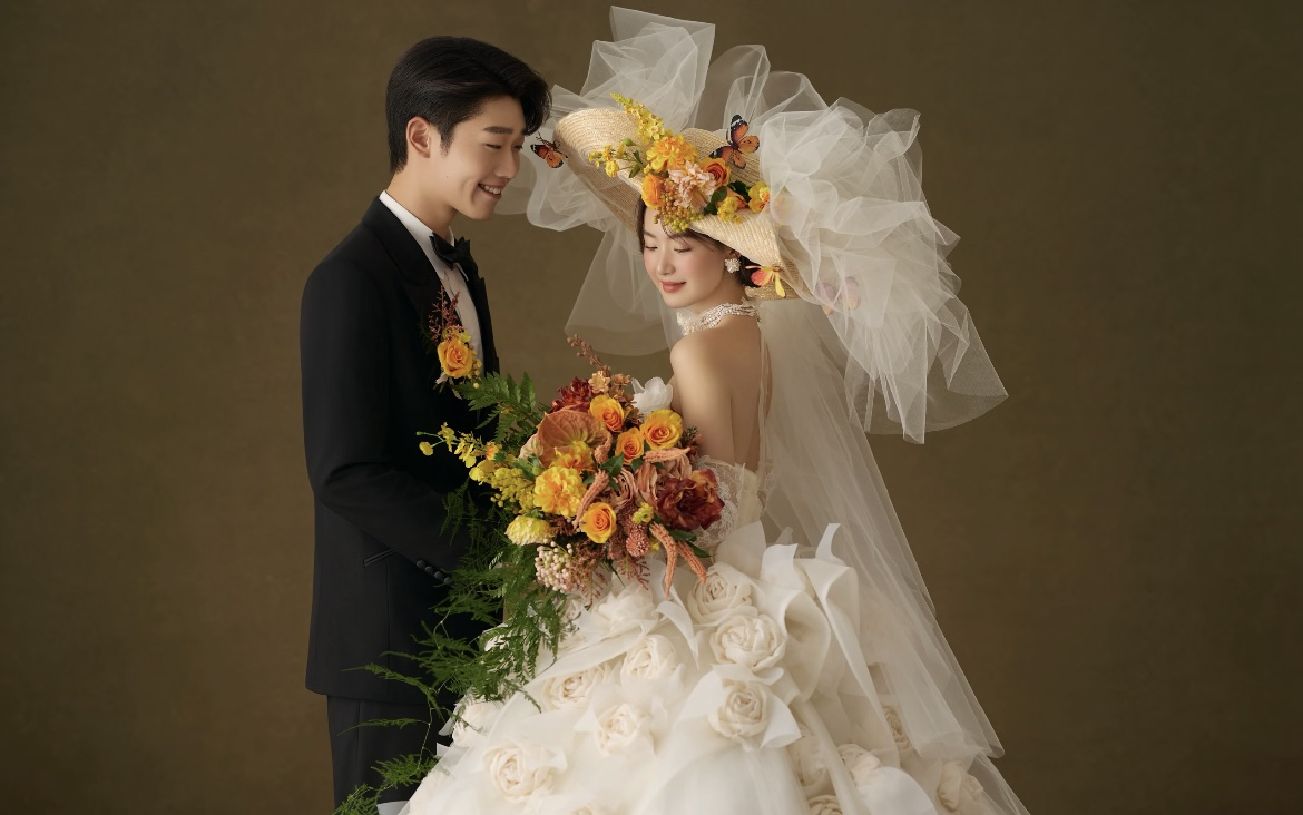 暖色鮮花??復(fù)古主紗