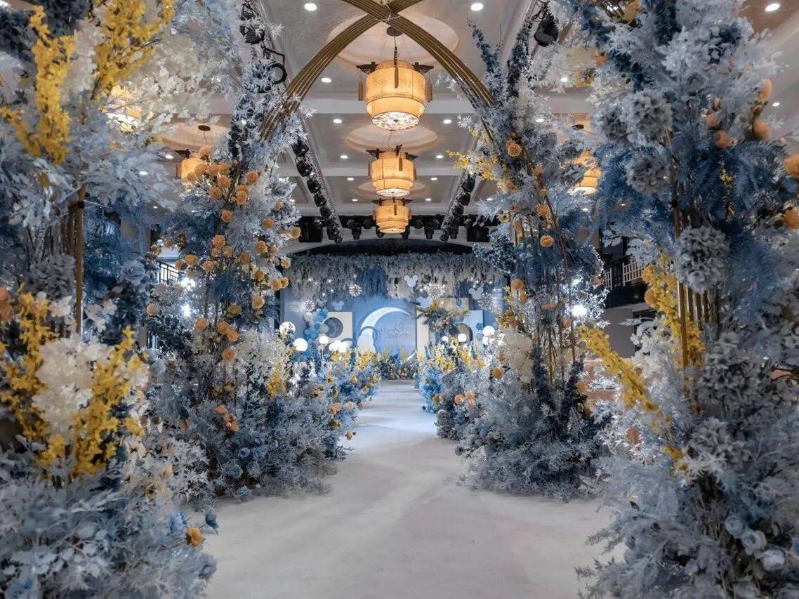 【如梦如幻】淡蓝色点缀黄色高级静谧婚礼