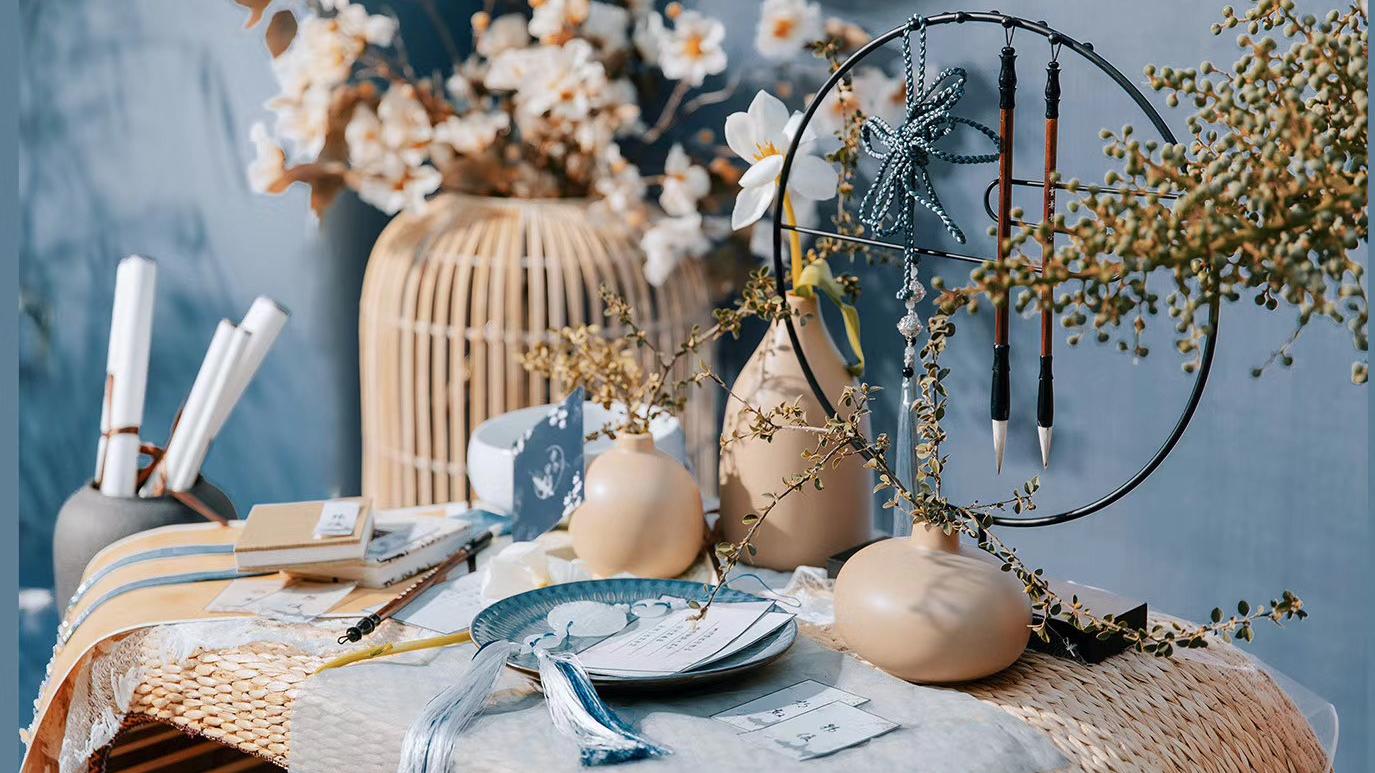 「昆明欣宴金厅」江南风典雅雾霾蓝色新中式婚礼