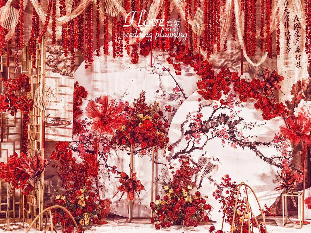 红白中式（四大金刚）+灯光+人员）【吾爱婚礼】 