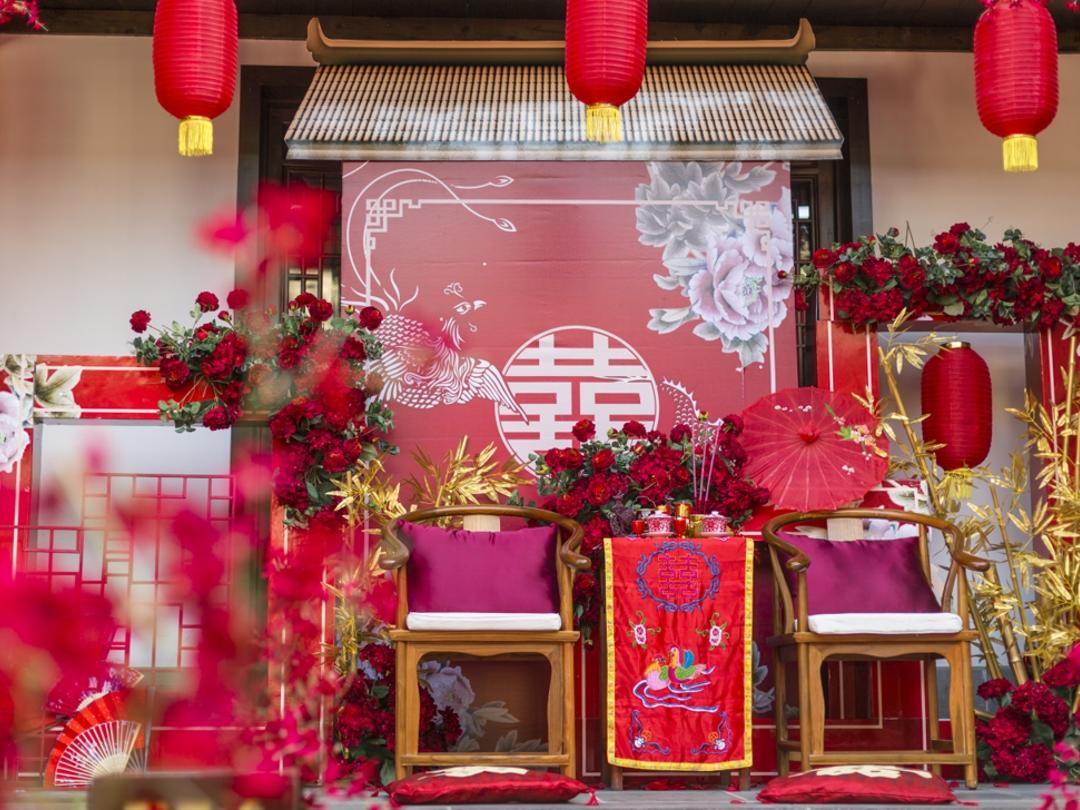 少预算，好效果。。四合院新中式跳色婚礼
