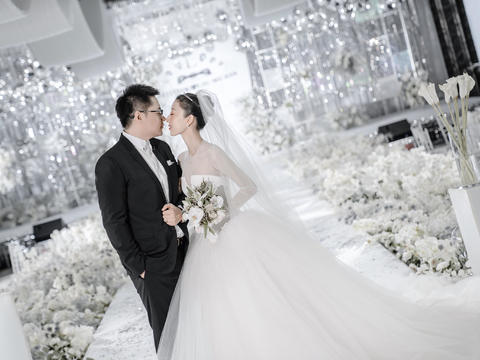 洁白唯美的韩式婚礼如艺术展  