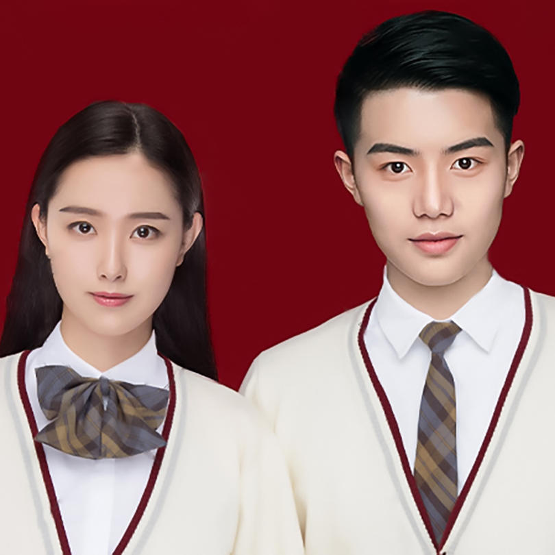 精致时尚简约结婚证件照结婚登记照