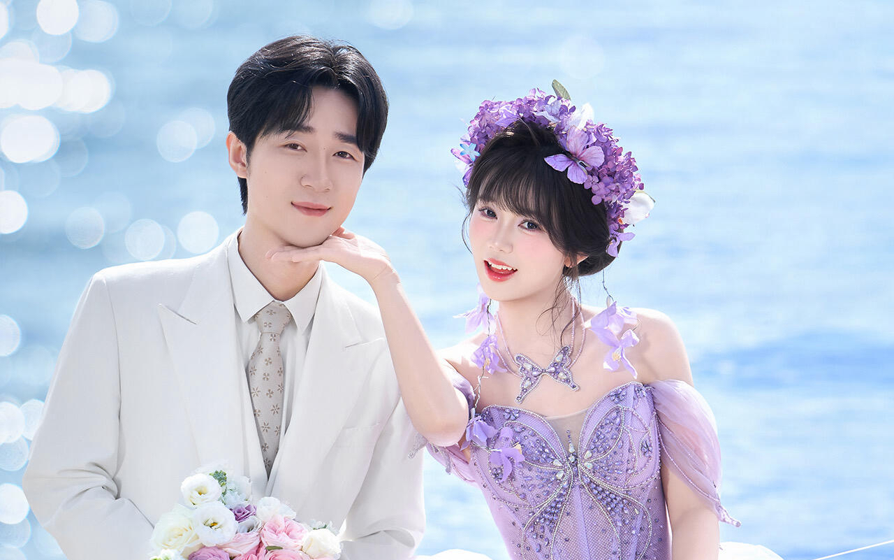 一眼就沦陷的紫色花神婚纱照