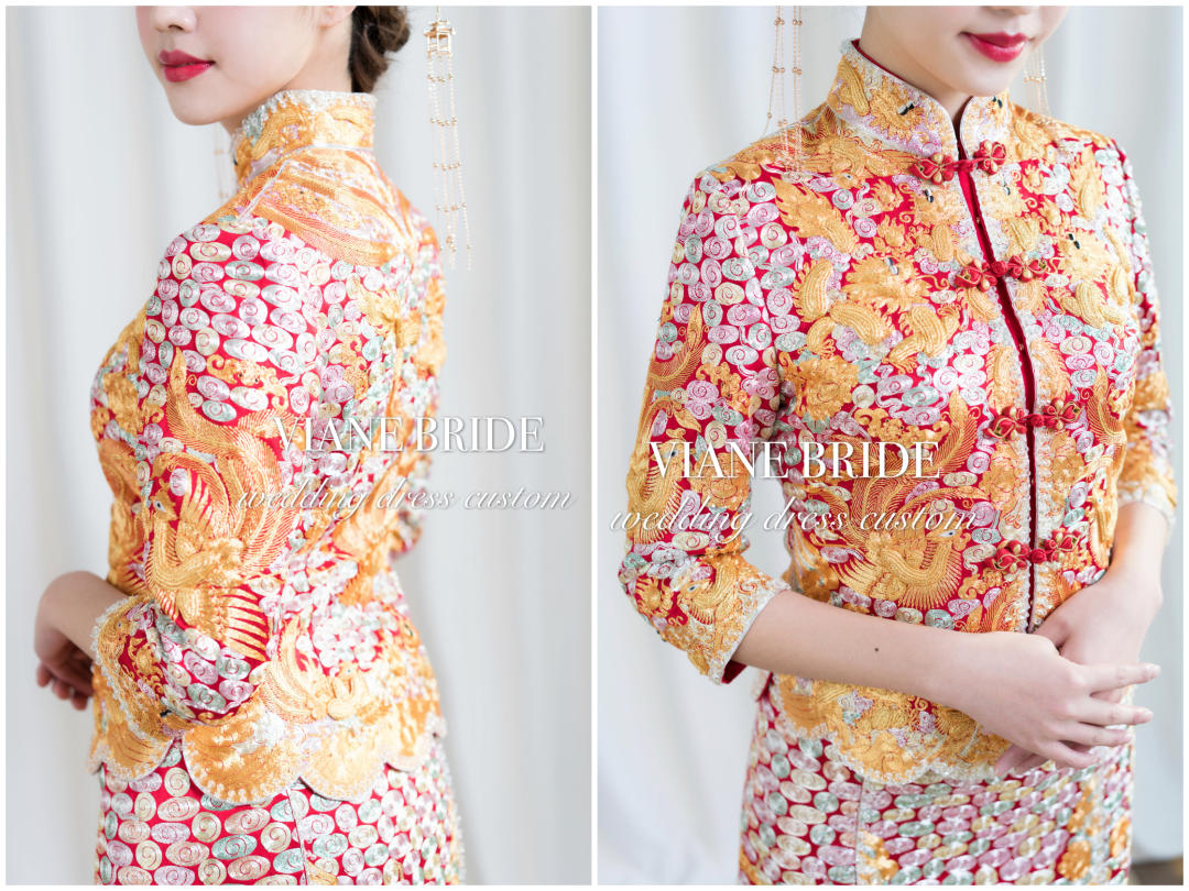 【手绣褂后】高级定制中式龙凤褂