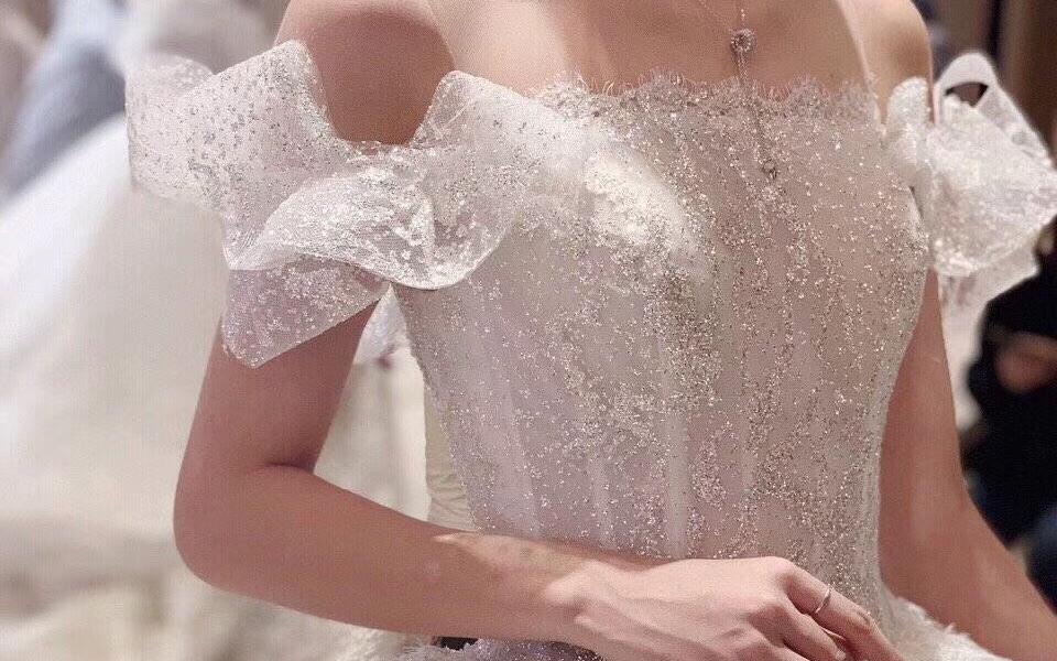 木槿婚纱礼服馆 细闪公主风超大拖尾