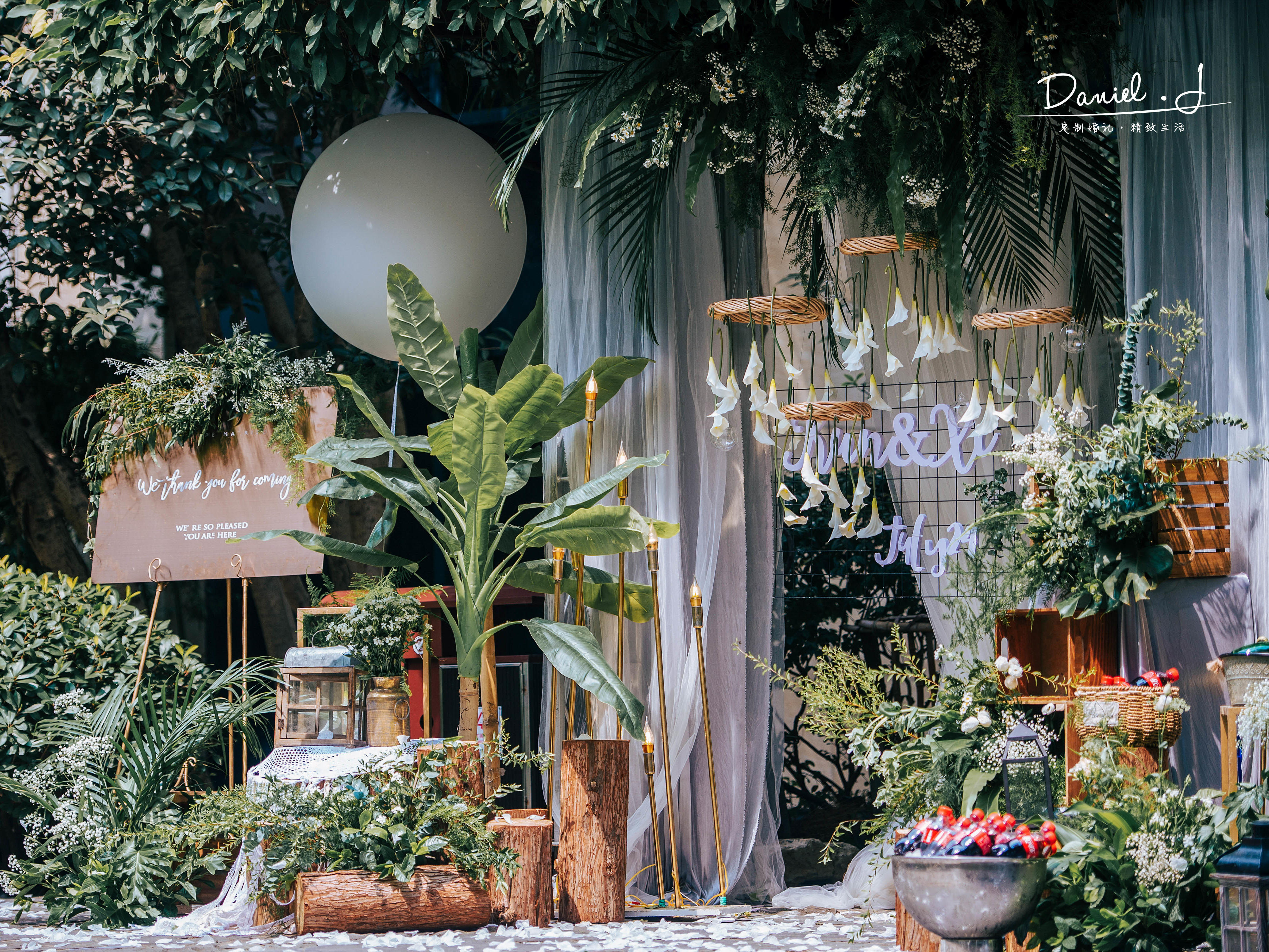 chic 又清新的小成本户外婚礼