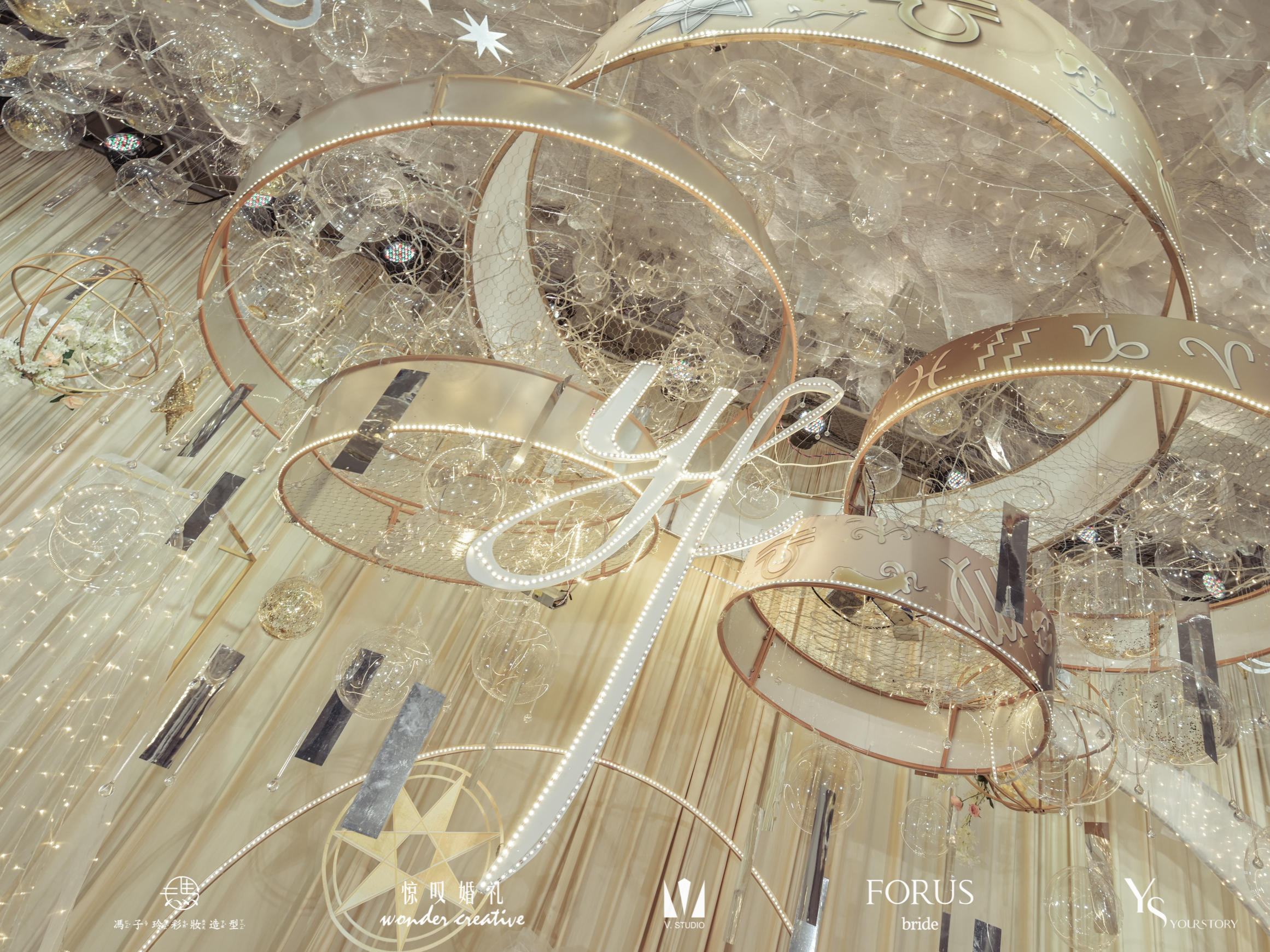 【惊叹婚礼】梦幻简约大气香槟金星空少女心婚礼