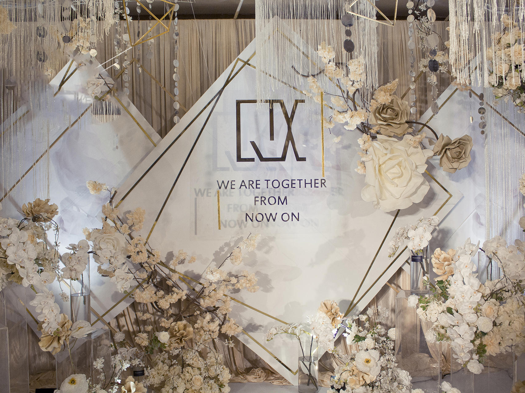 金月亮 香槟金色婚礼 几何