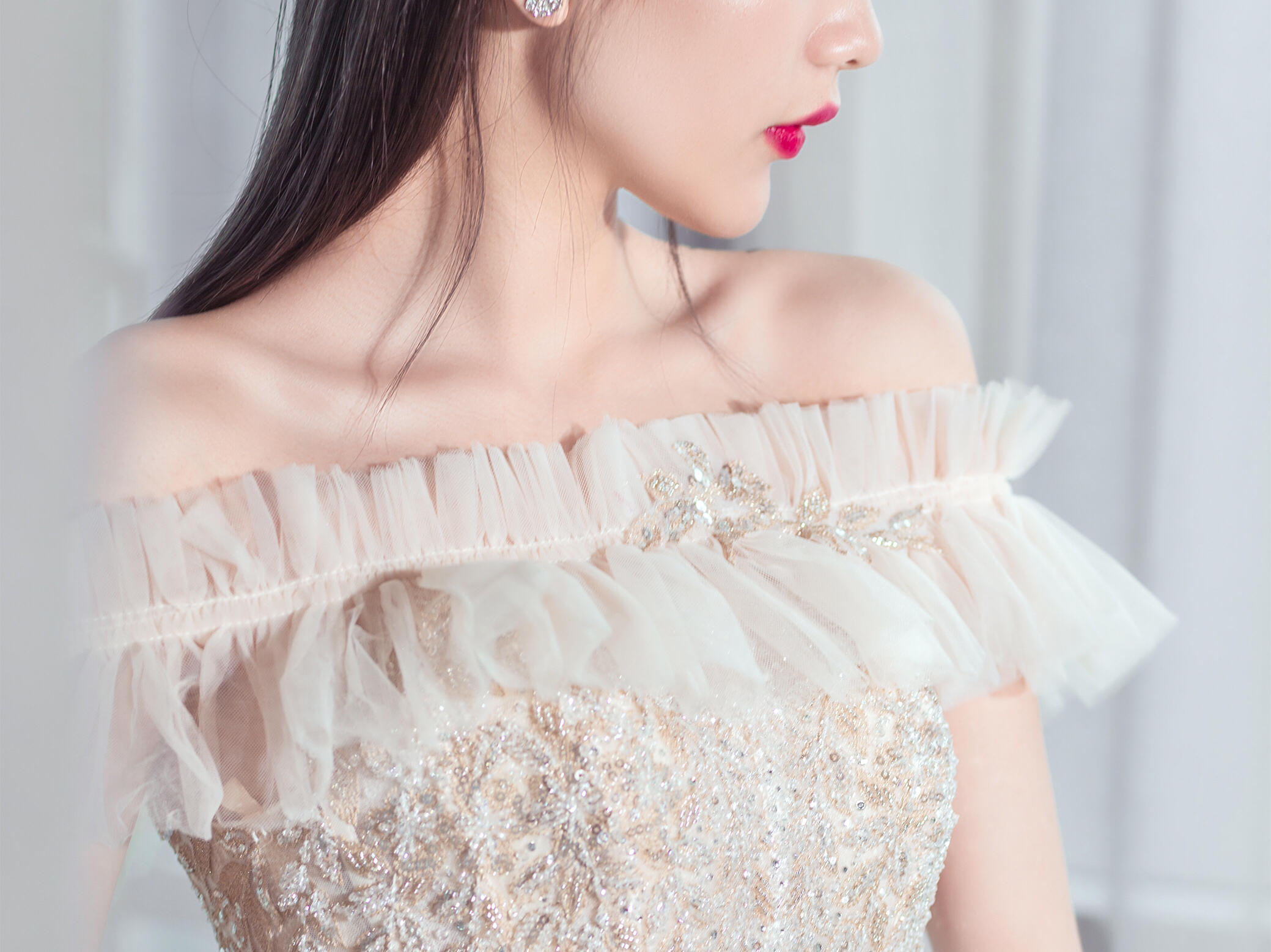 【Mint 薄荷】爆款三种穿法丨香槟色收腰仪式纱