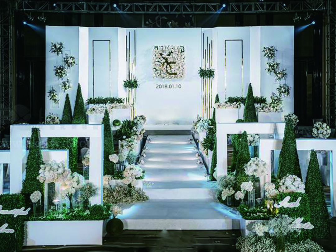 兰州桑上婚典白绿色系创意主题婚礼