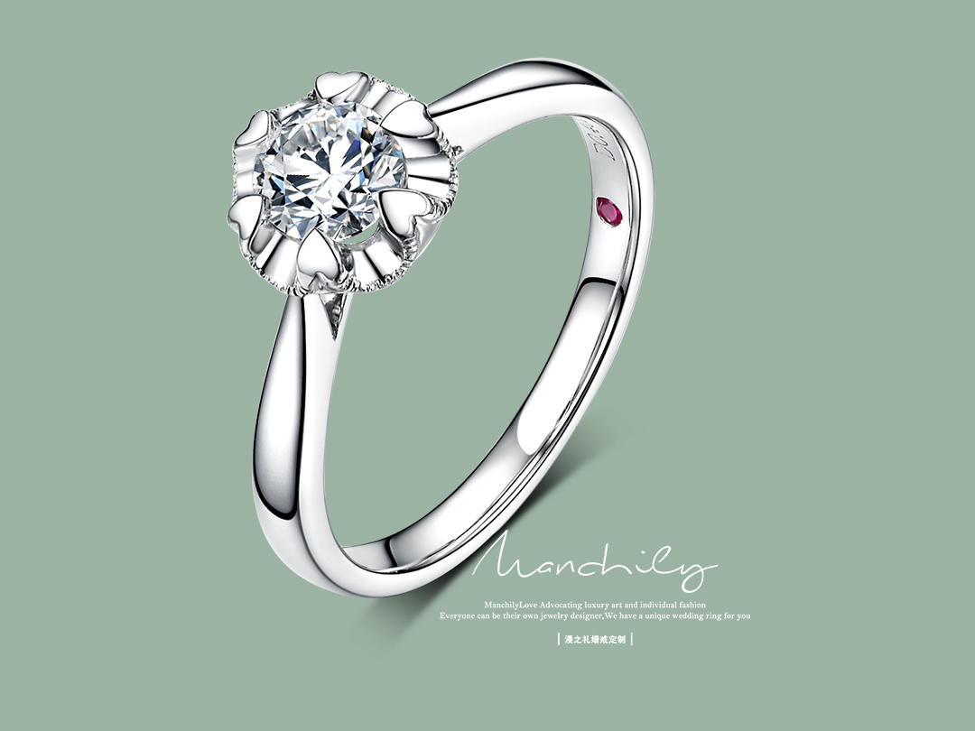 为爱告白 | 原创定制简约求婚结婚18k金钻戒