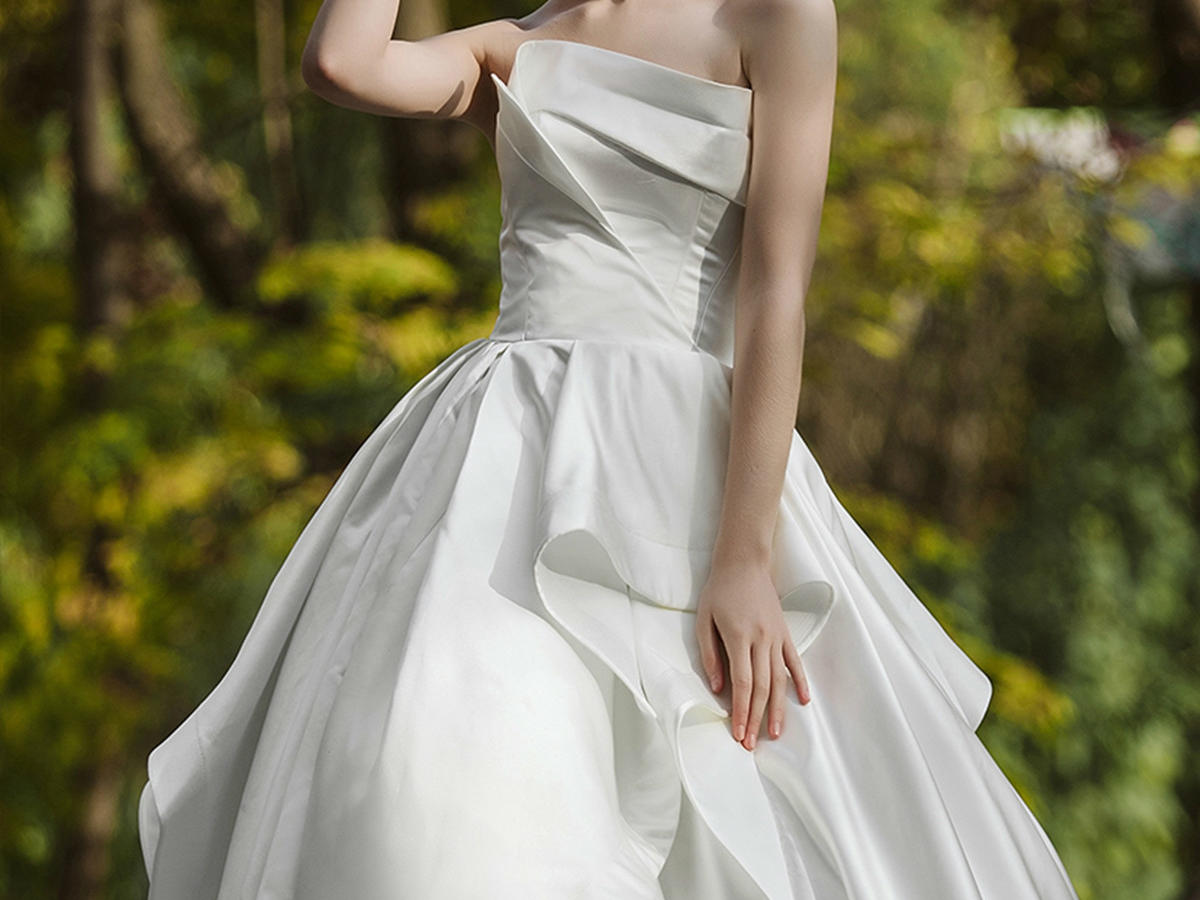 【曙光】春夏款一字肩抹胸礼服