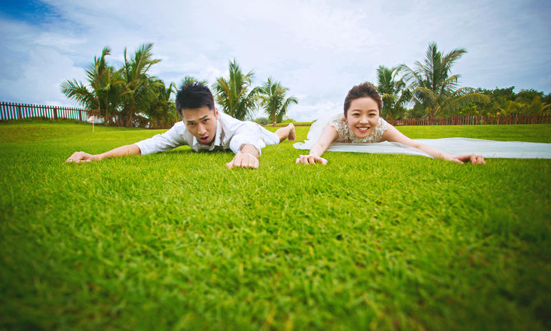 马尔代夫香格里拉岛婚纱摄影 周&谭