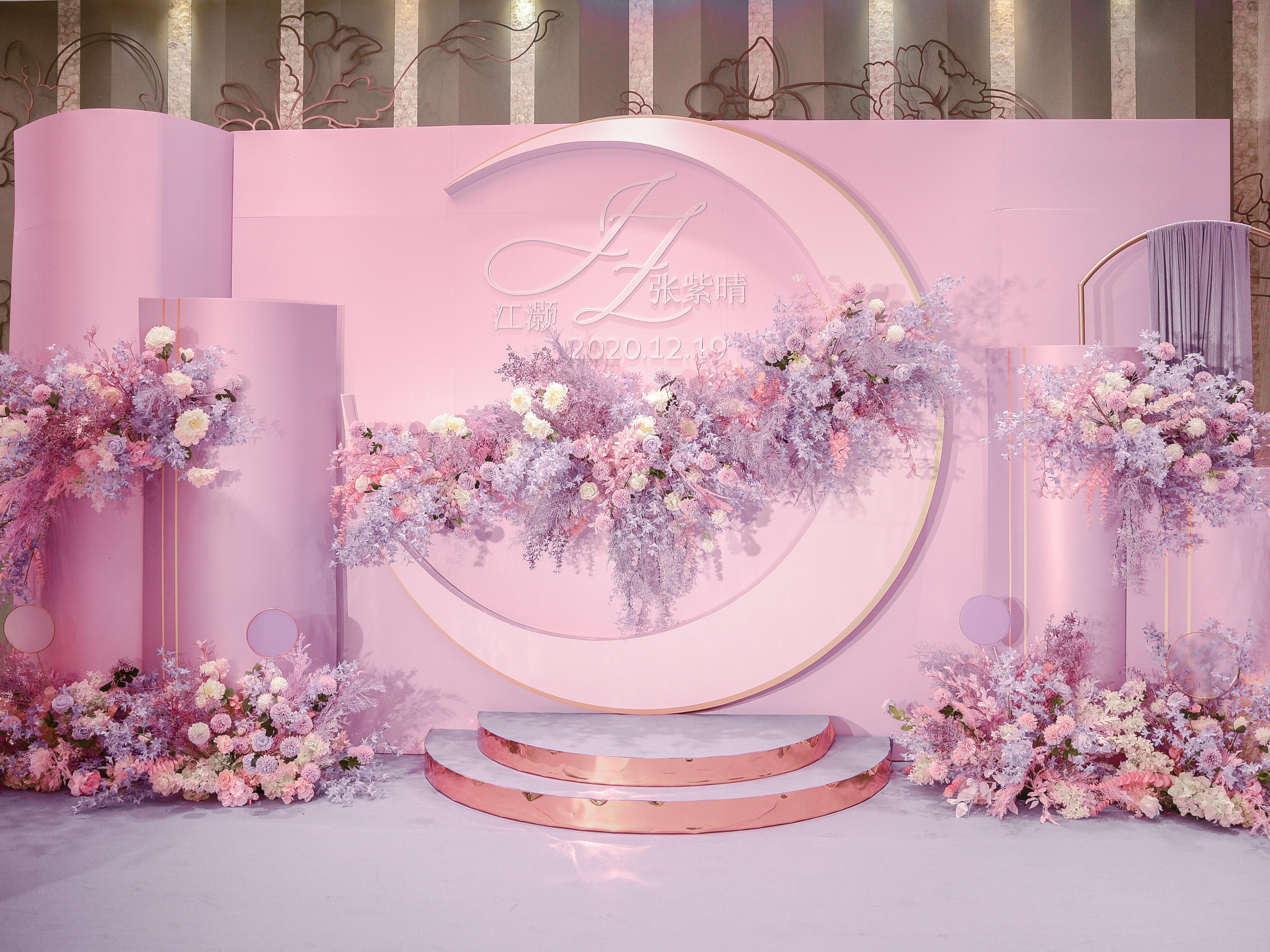 紫粉色唯美主题婚礼12888含摄影录像化妆