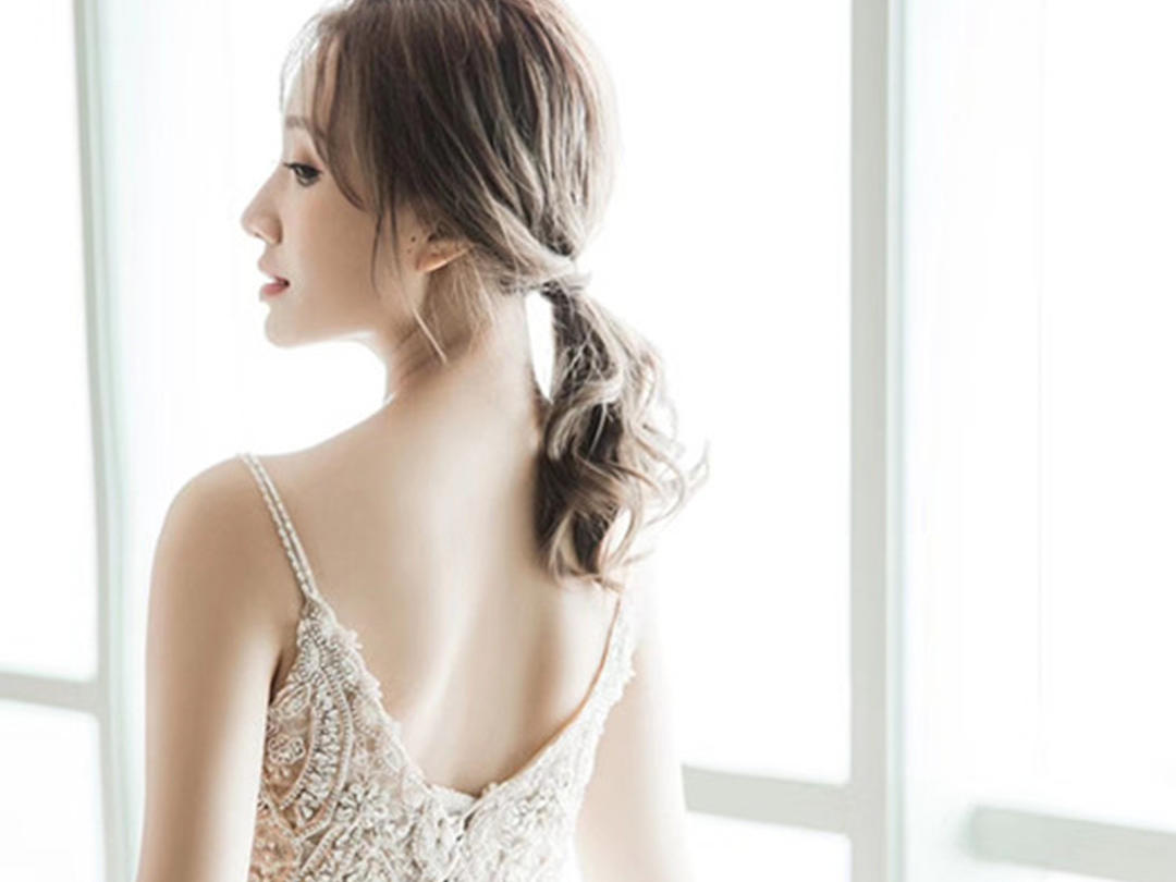 [圣柏莎]吊带不规则婚纱+礼服两件套餐