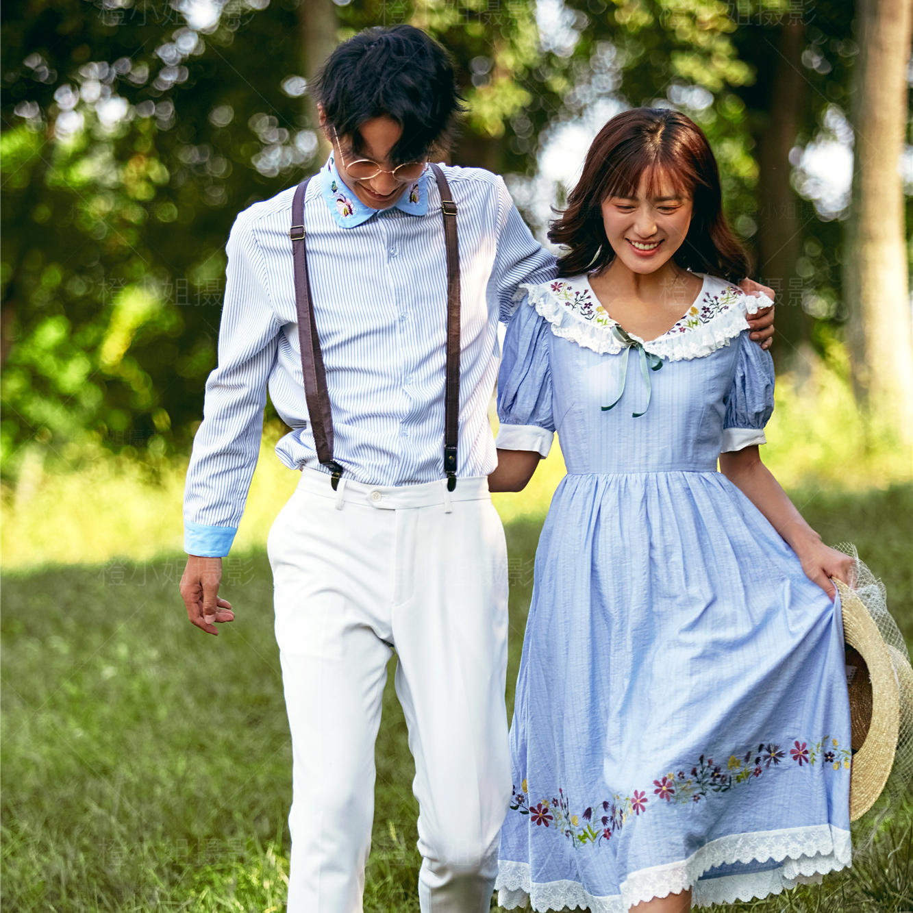 橙小姐摄影|户外清新草坪婚纱照