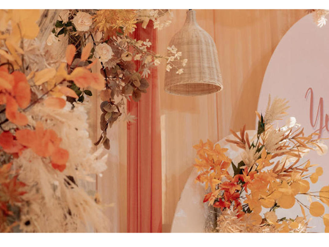 【笙瑟婚礼】温馨浪漫清新香槟橙色系婚【一叶知秋】