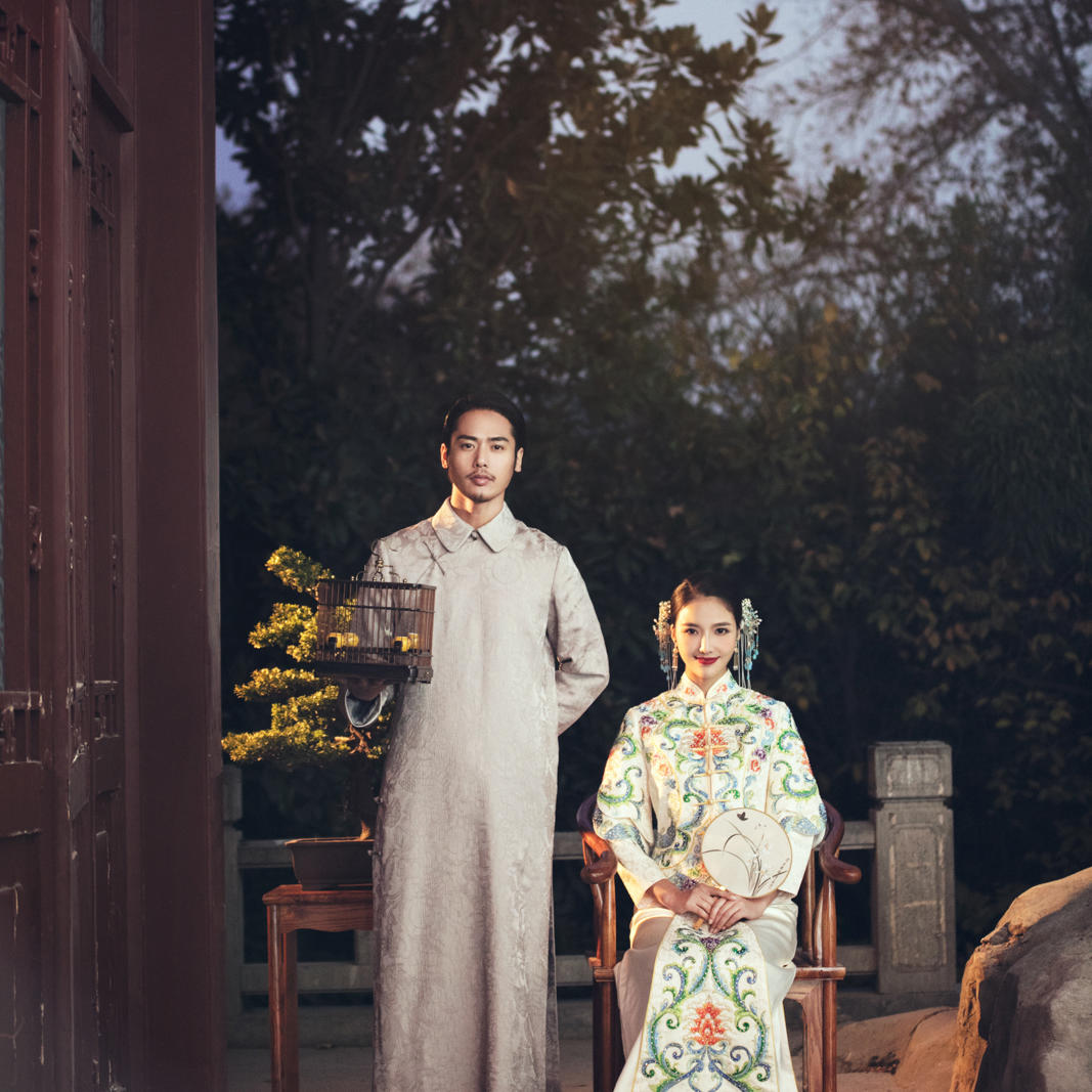 复古高贵中式婚纱照 中式小院+内外景+底片全送