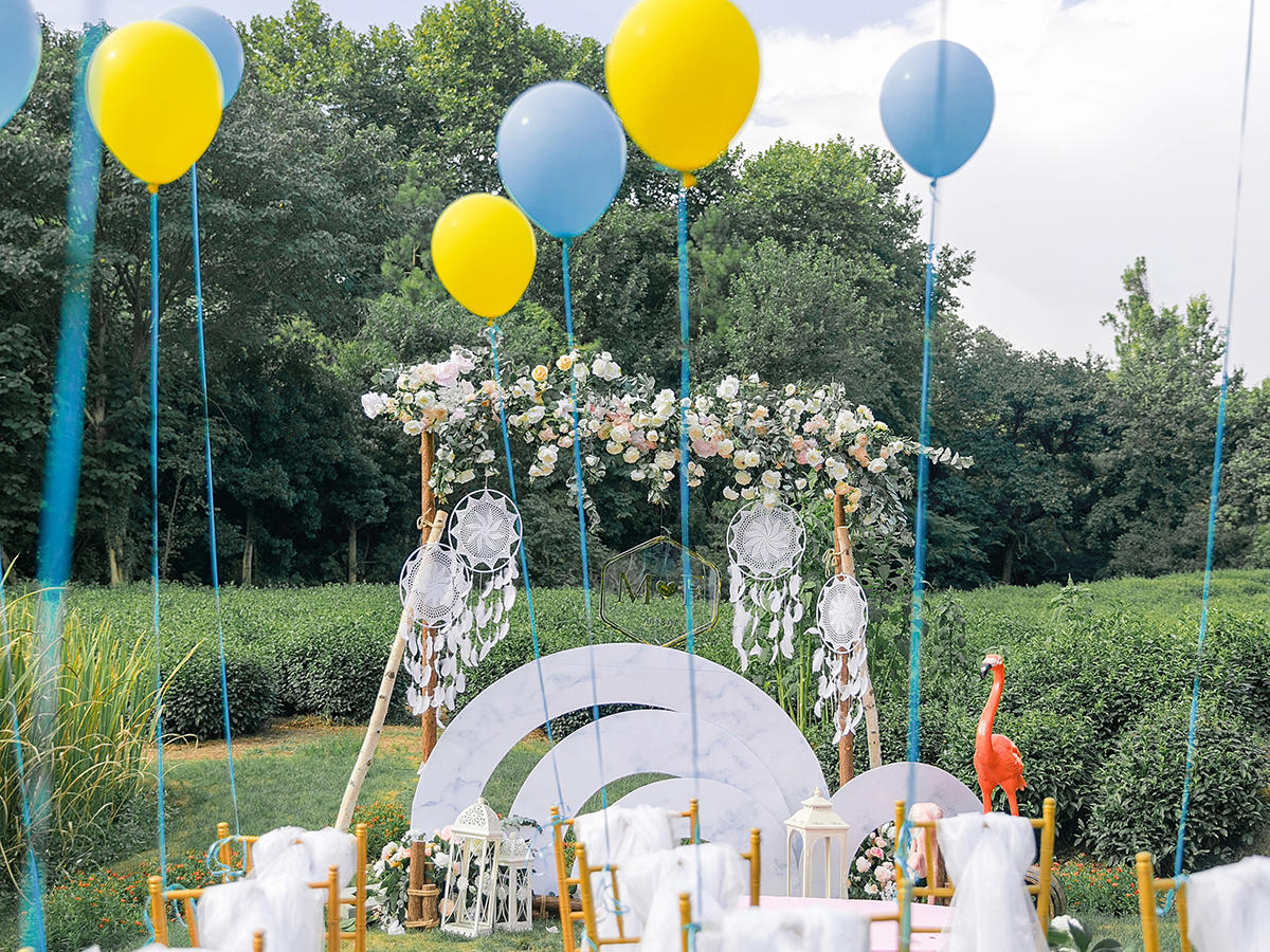 高性价比户外草坪婚礼 适合自家门口办