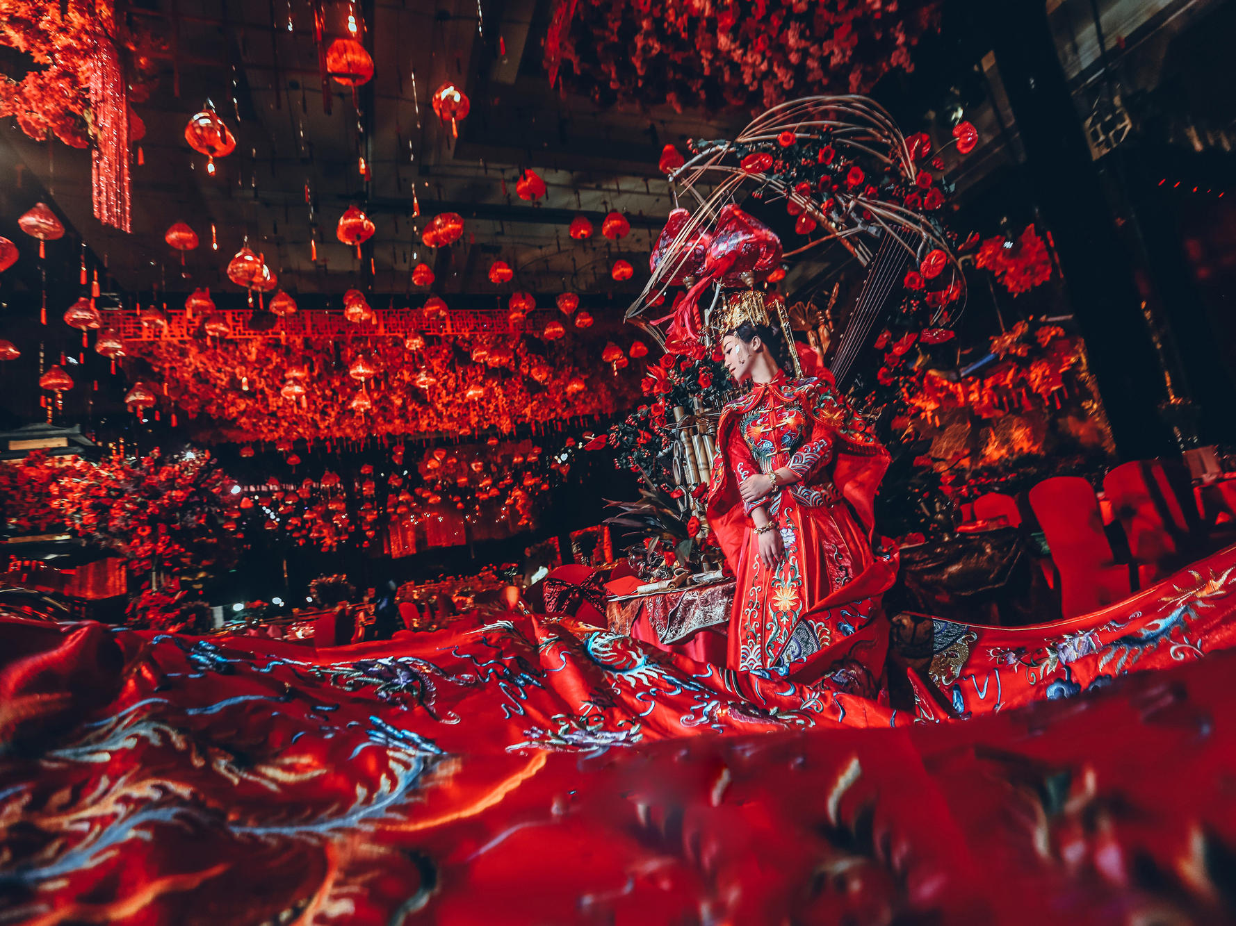 红金奢华宫殿奢美婚礼婚庆中式主题