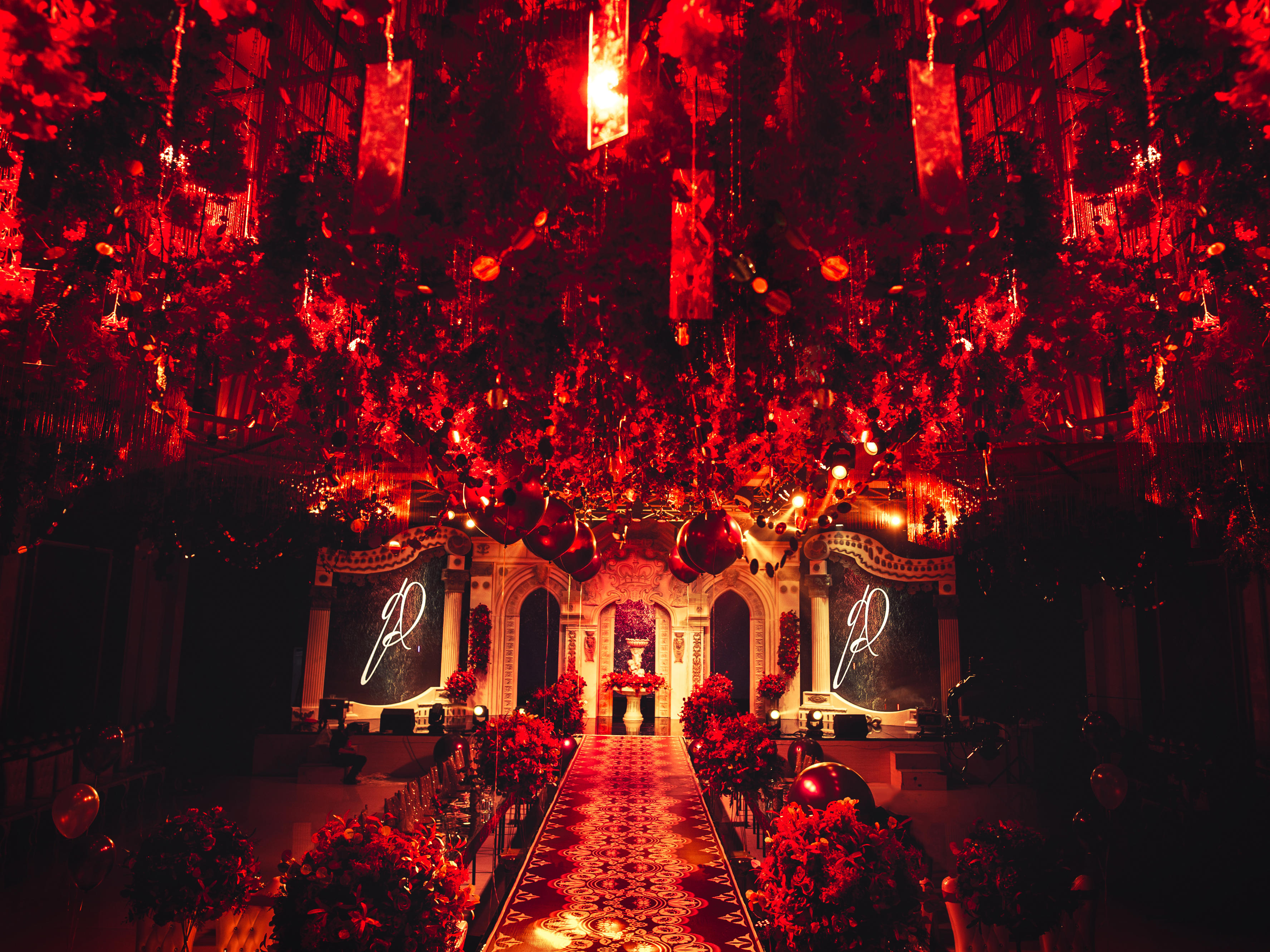 经典款 红金 宴会设计 高端 实物泡雕系列