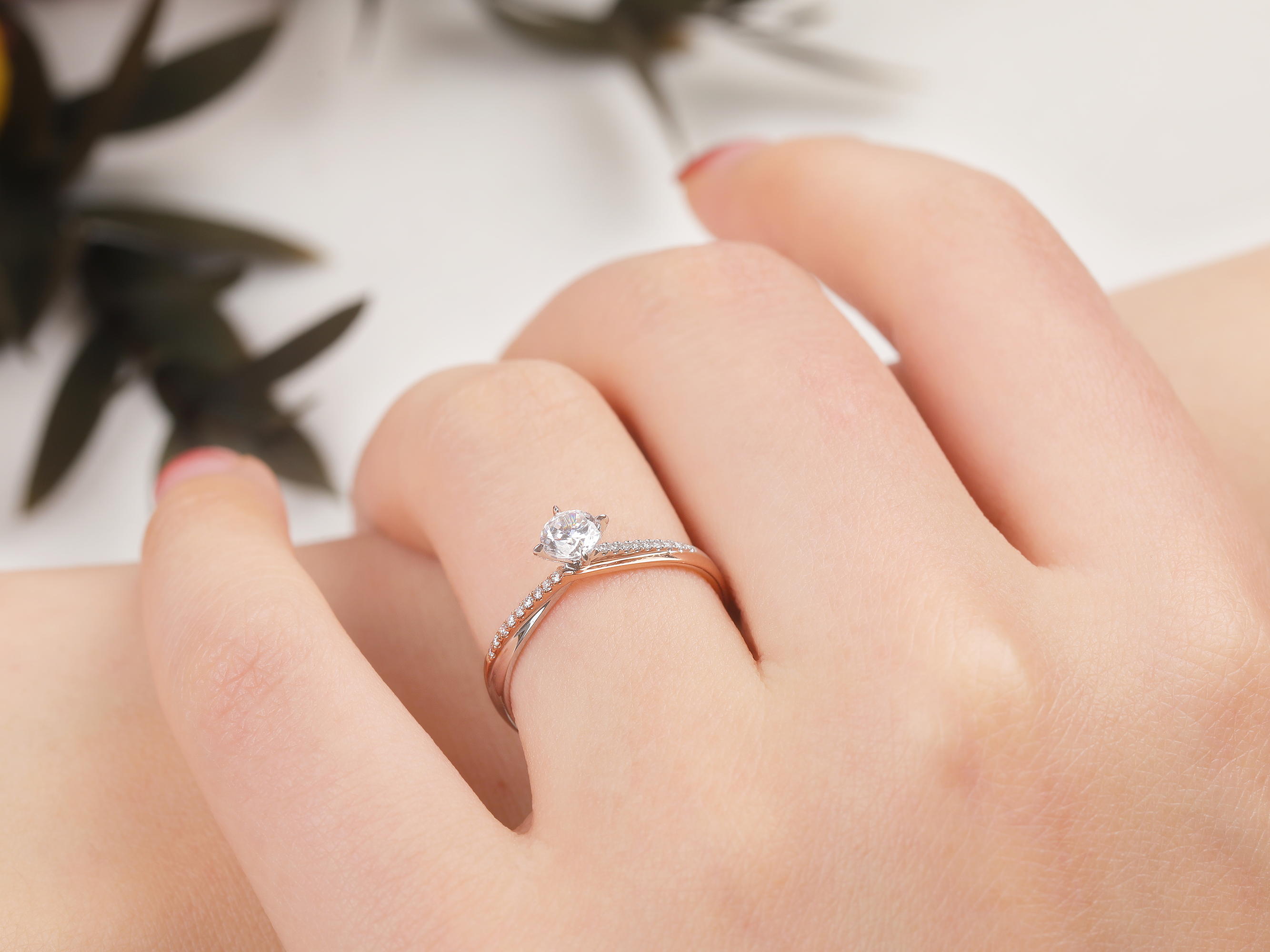 赫尔比斯婚戒设计.限定极简款钻戒定制“双生”