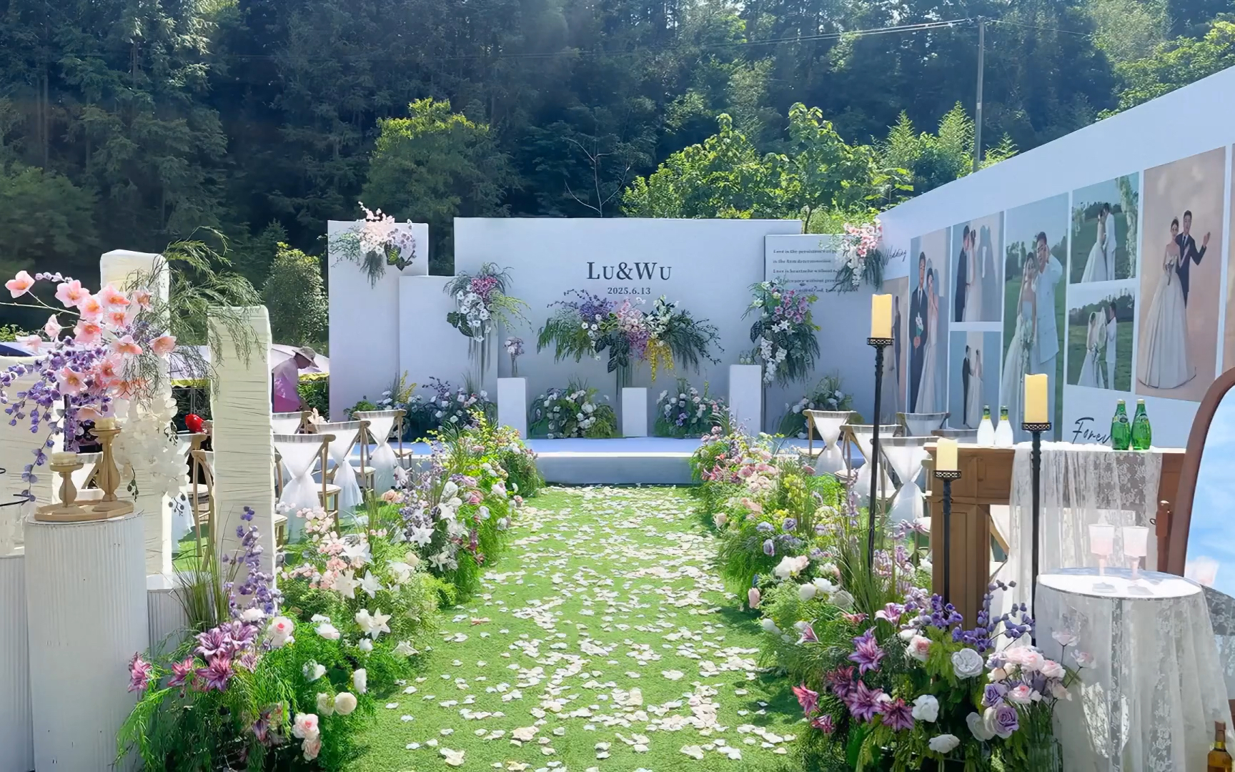 户外白色系简约婚礼现场