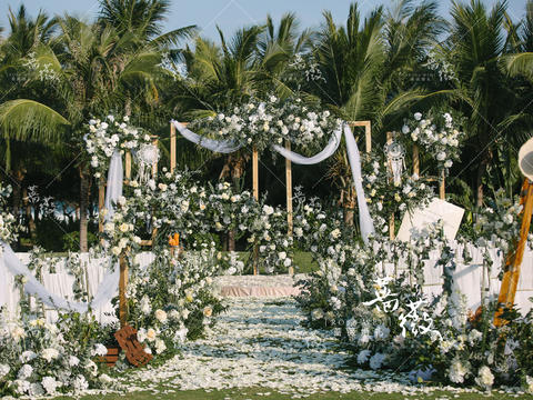 【定制草坪婚礼】— 一线五星级小清新椰林草坪婚礼