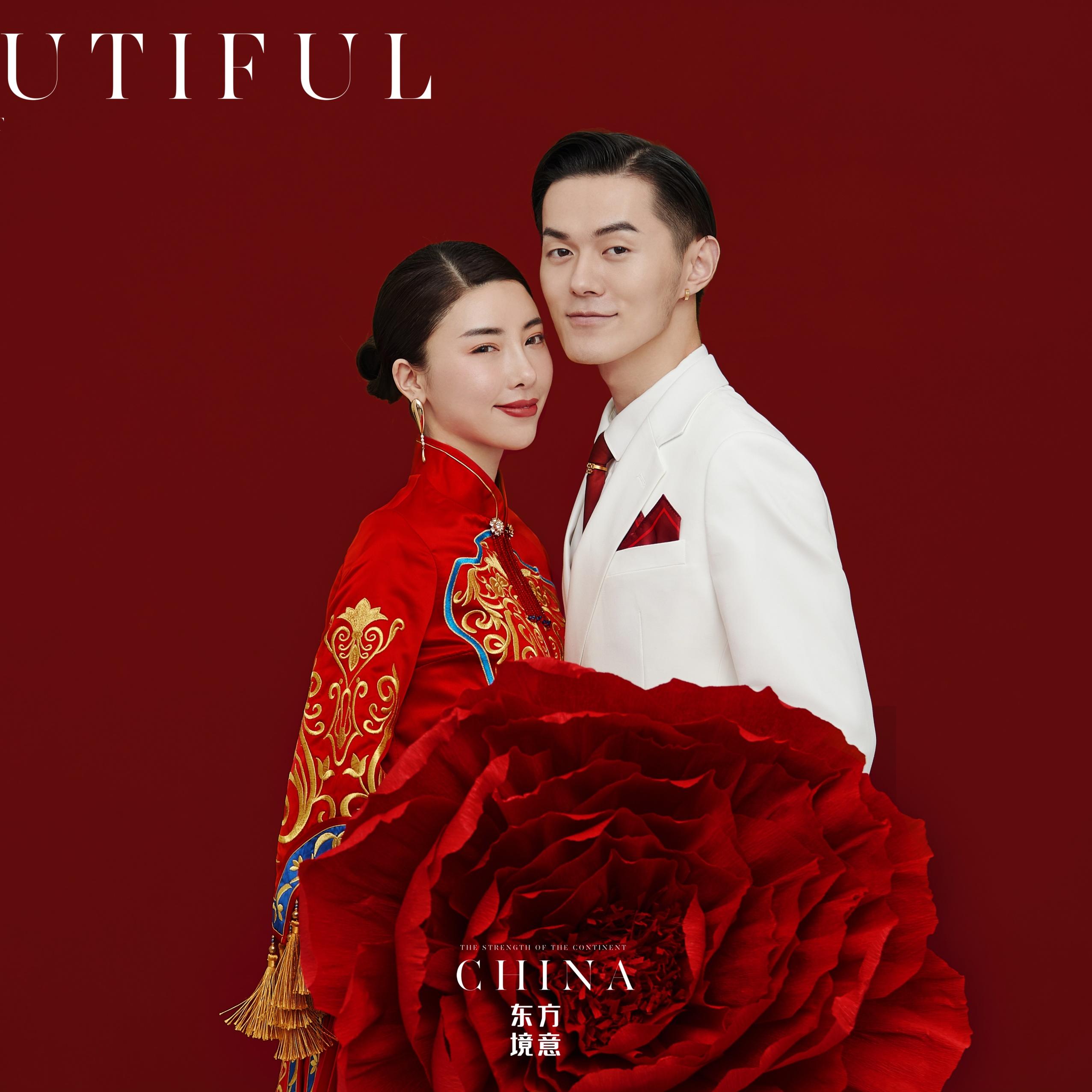 新中式复古中国风的婚纱照