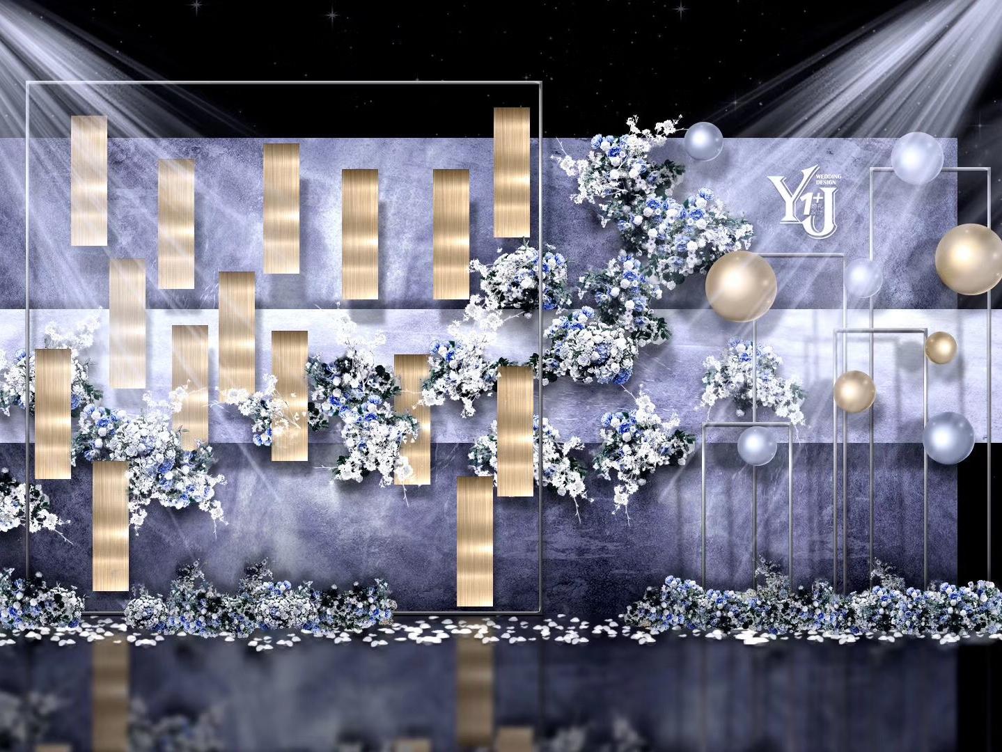 【亿爱定制】莫兰迪灰高端大气喷绘唯美婚礼