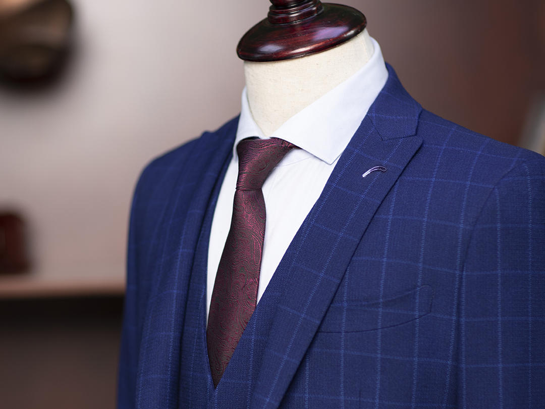 10%CA宝蓝色格纹八件套