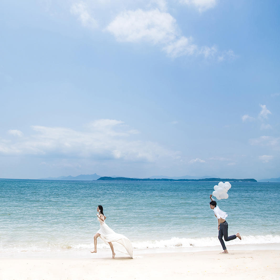 夏日度假风小清新海边海景婚纱照 (3)