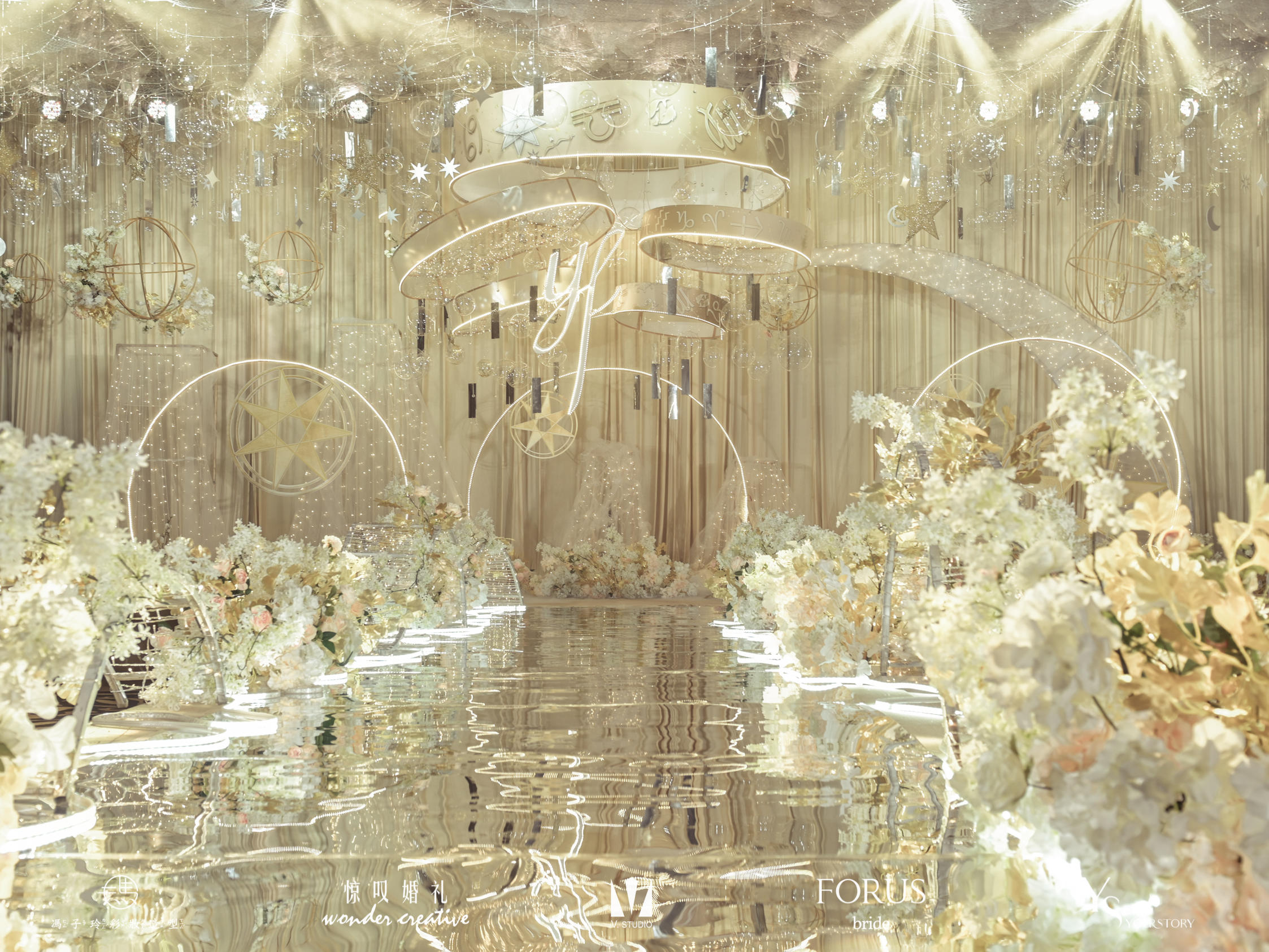 【惊叹婚礼】梦幻简约大气香槟金星空少女心婚礼