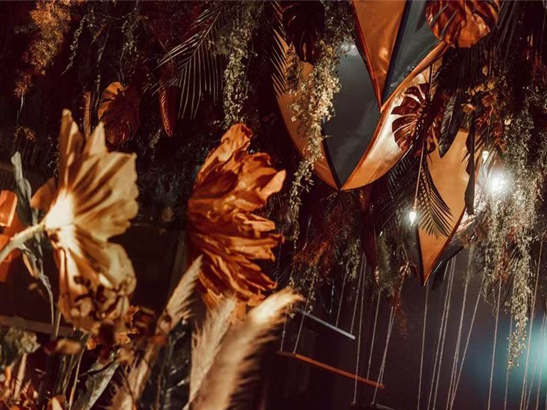 浪漫橙色主题风格婚礼布置