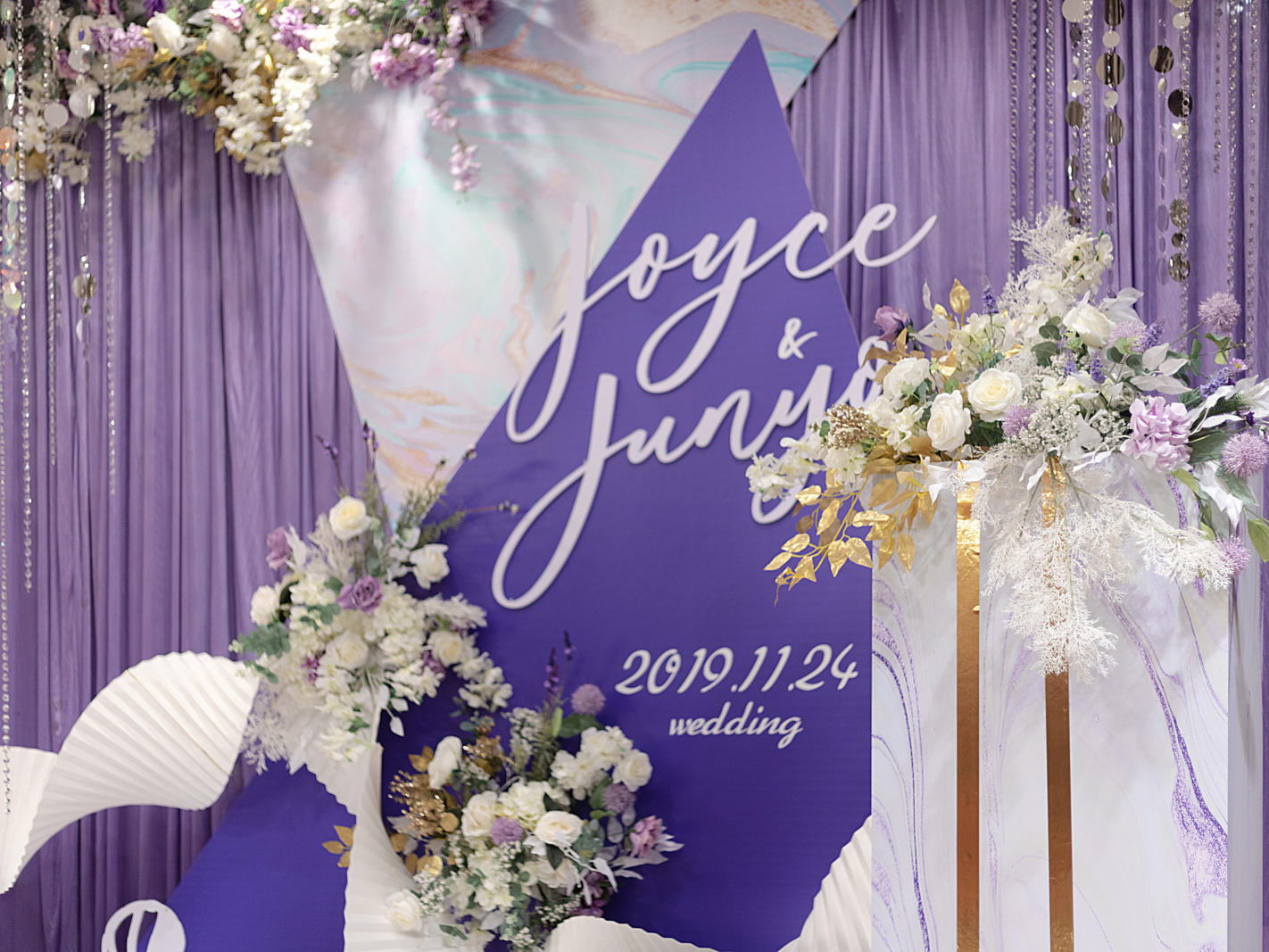 【紫语】小预算婚礼布置 留影区签到区相片区布置 
