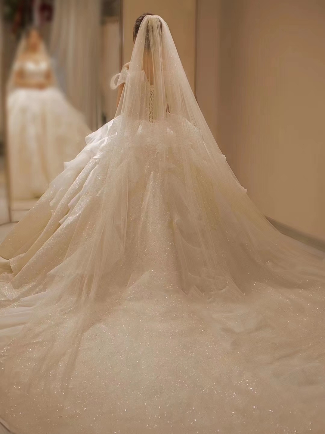 【邂逅】经典喷金公主显瘦拖尾主纱