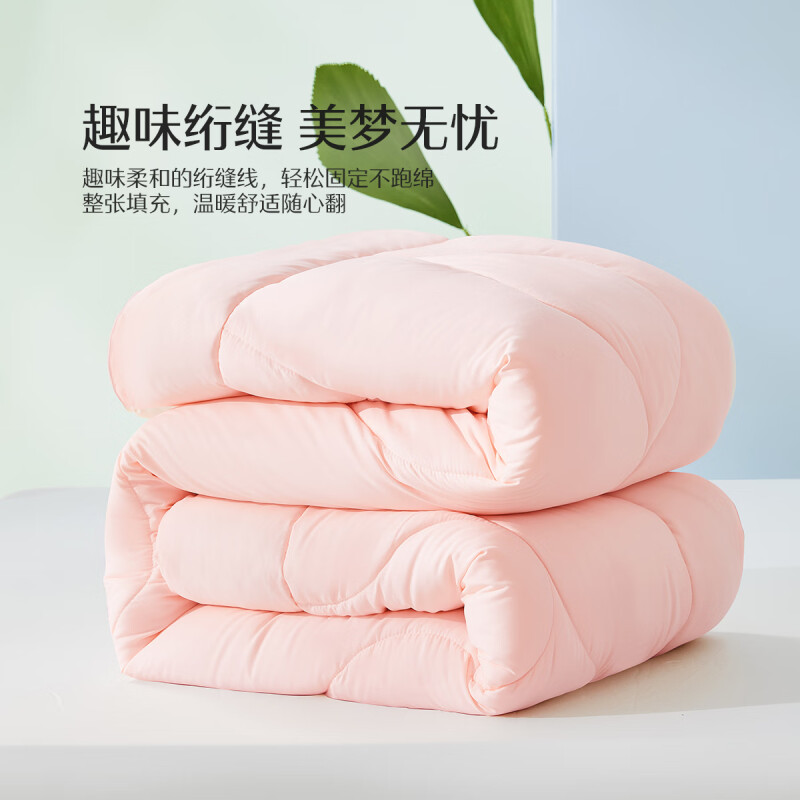 【水星家紡】克洛怡抗菌七孔春秋被(玉粉色)被芯