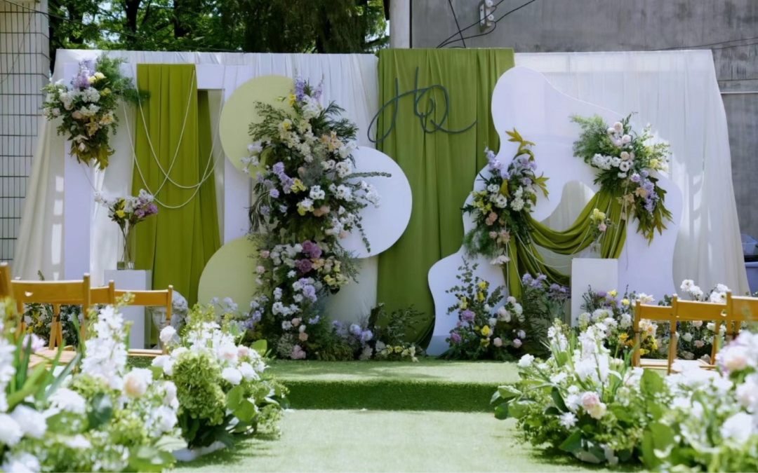 【深度婚礼】白绿色布幔婚礼