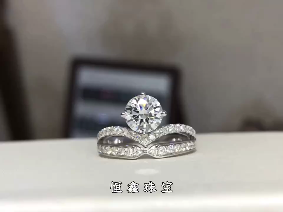 约瑟芬皇冠款钻戒求婚戒指1克拉GIA裸钻定制款