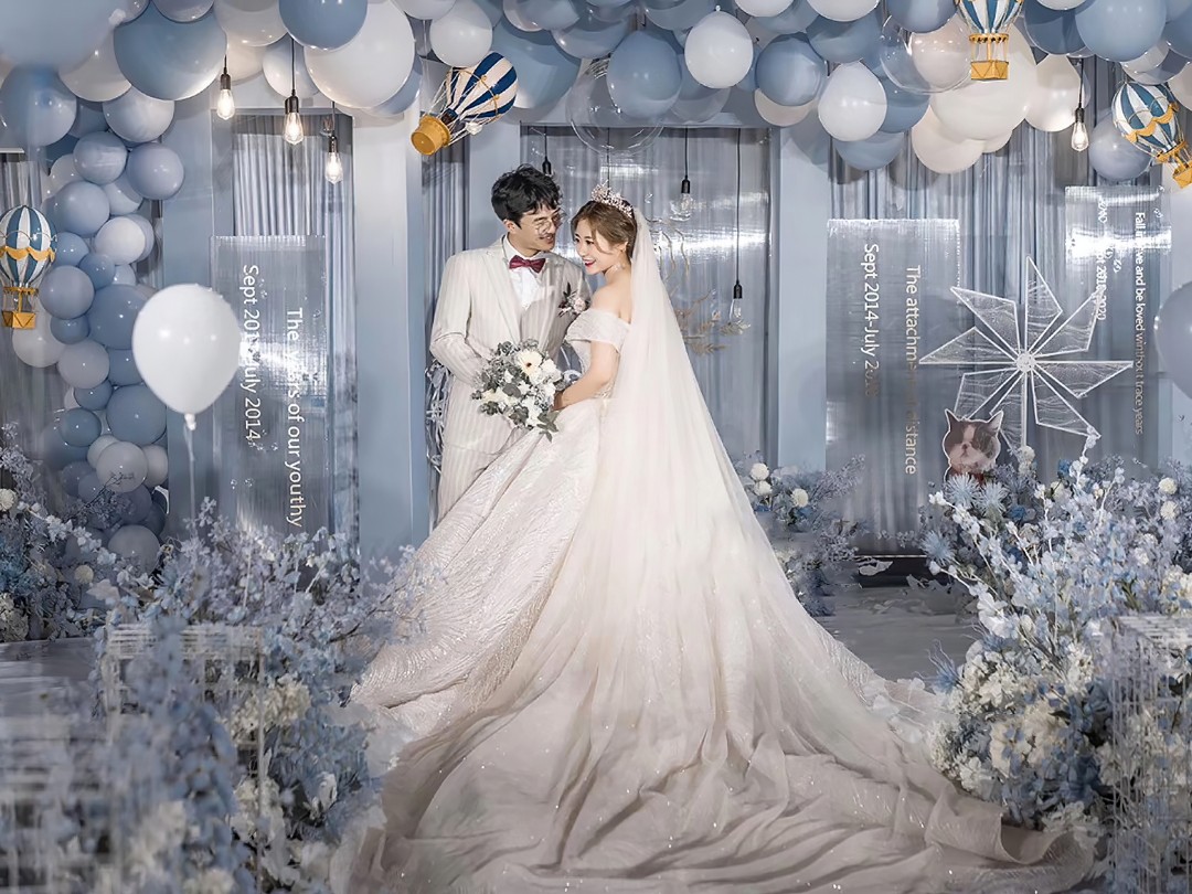 【花时间婚礼设】雾霾蓝小清新高级婚礼设计一价全包