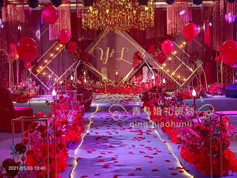 紅金色大氣婚禮～高雅奢華的時尚元素，突出婚禮氛圍