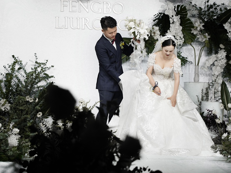 白绿色系室内套餐婚礼 起步预算