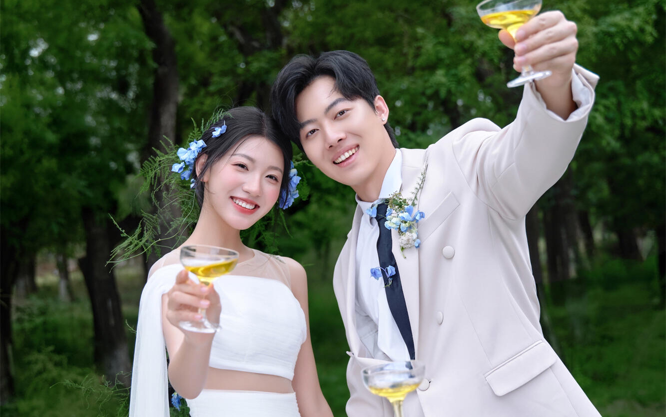 小清新韩式森系草坪婚纱照