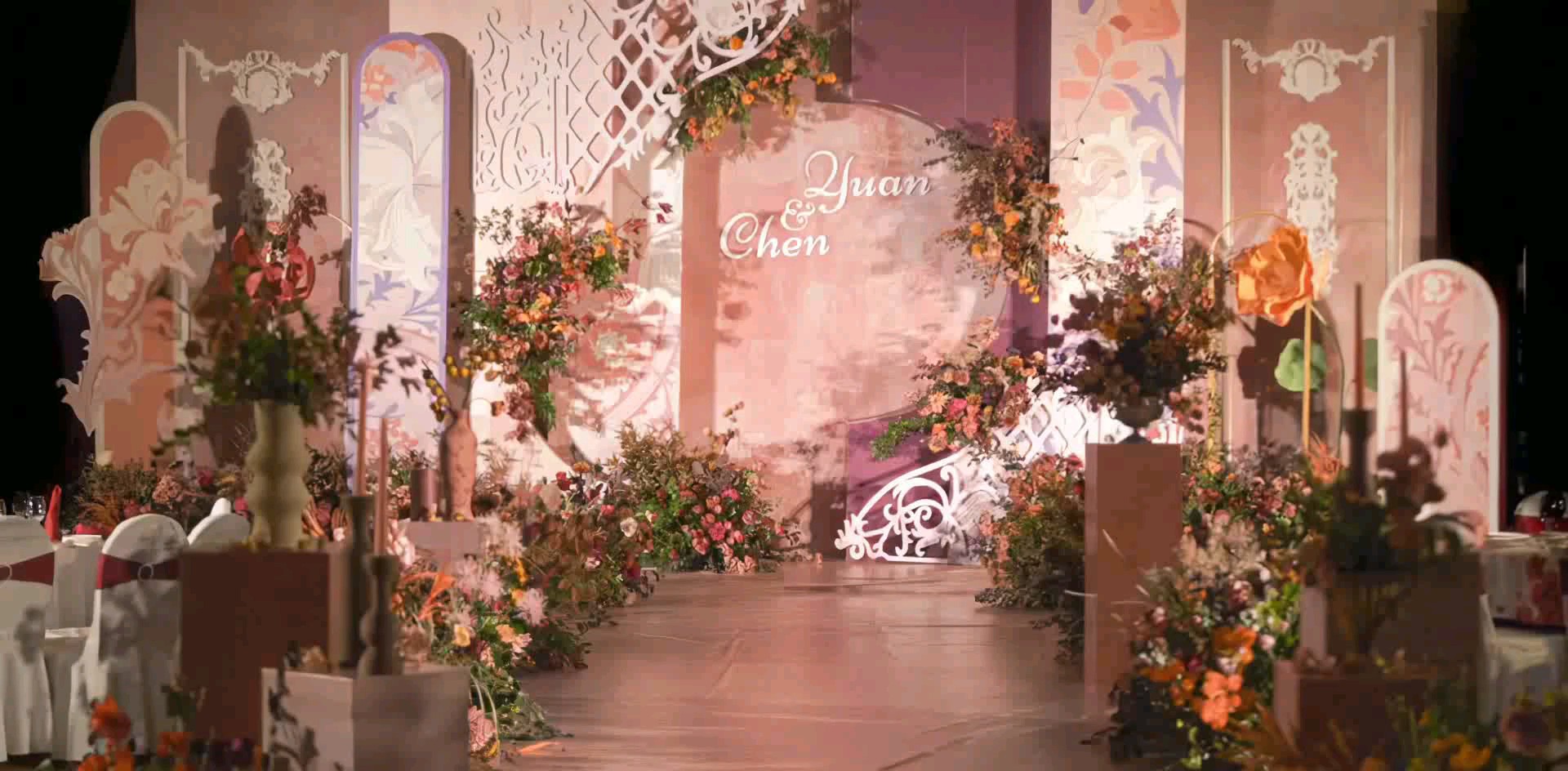 【玖月婚礼】网红同款复古红色系婚礼不包含四大金刚