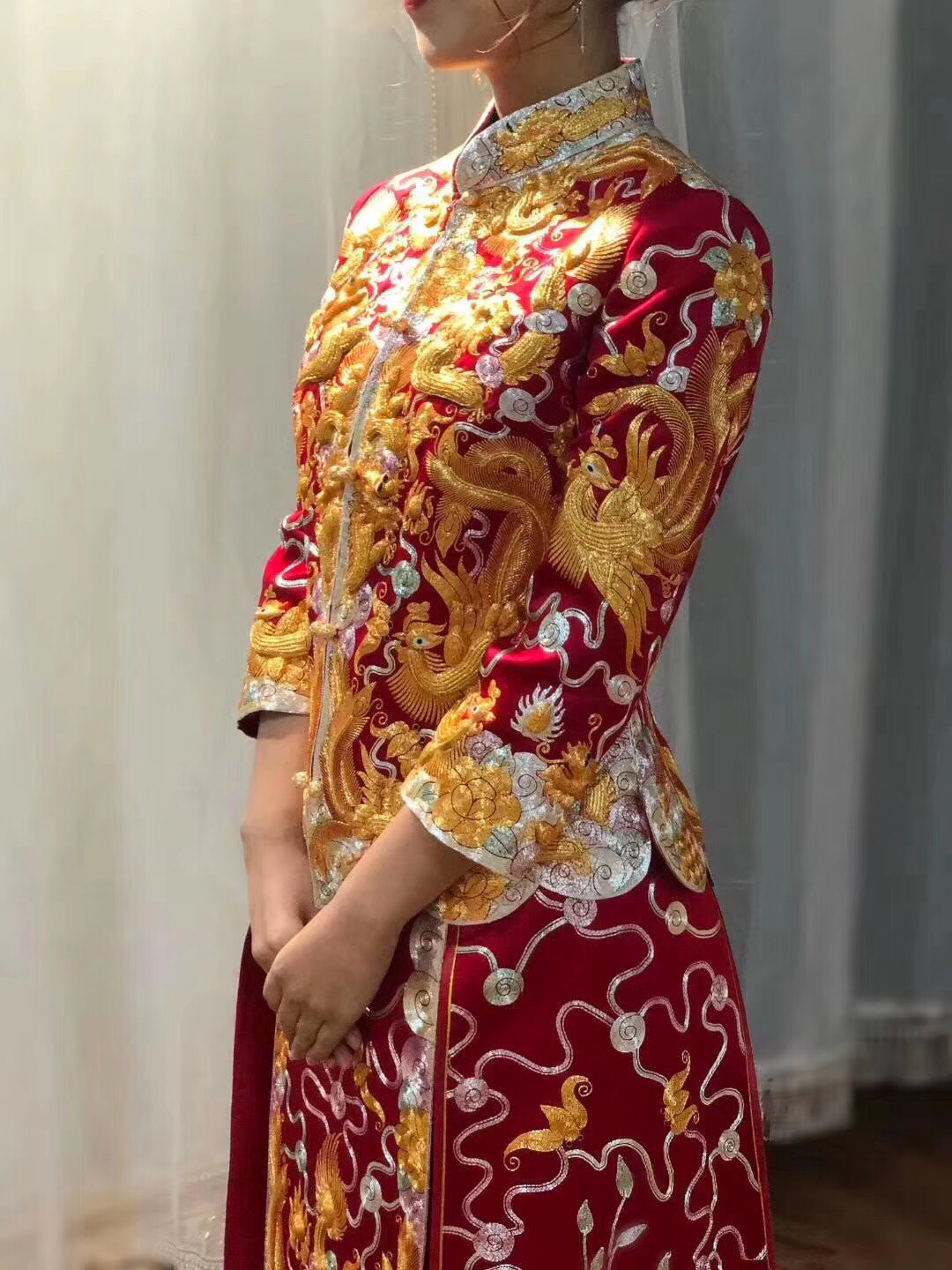 【轻奢·设计款】四件套·迎宾纱 主纱 中式 礼服