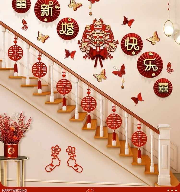 結(jié)婚樓梯拉花裝飾