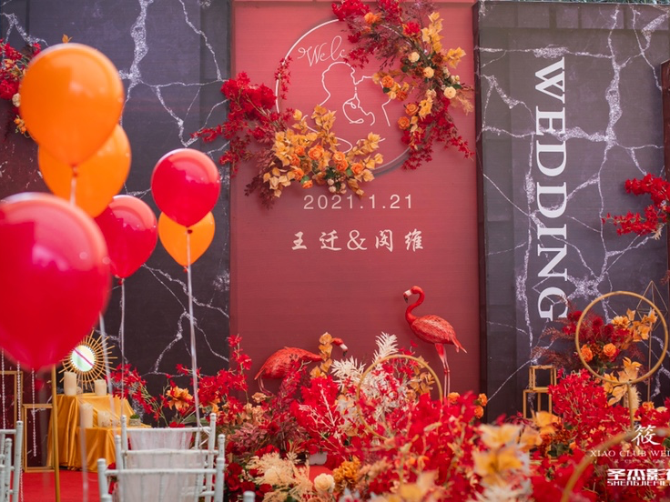 锦尚户外婚礼 红黑金配色超大气
