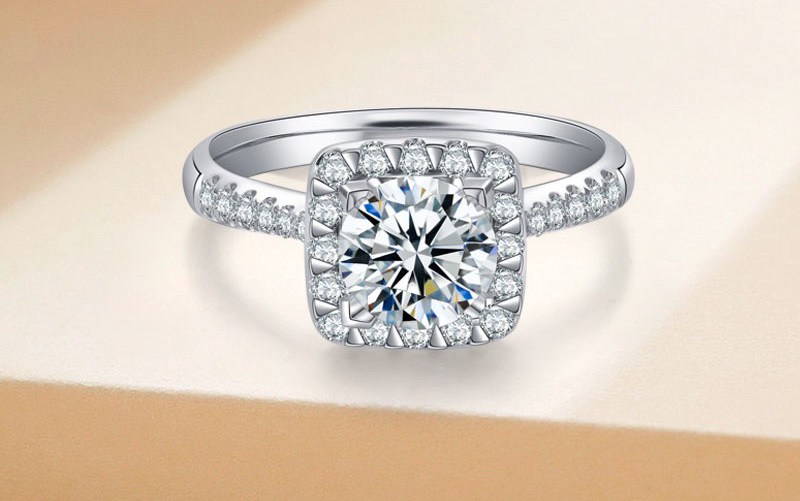 周喜福1克拉钻戒女群镶钻石戒指18k金求婚戒指3